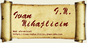 Ivan Mihajličin vizit kartica